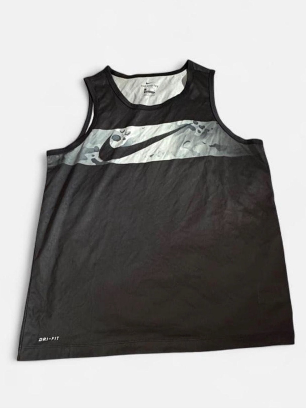 Nike Men’s Black Dri-FIT Muscle Tank Top with Swoosh